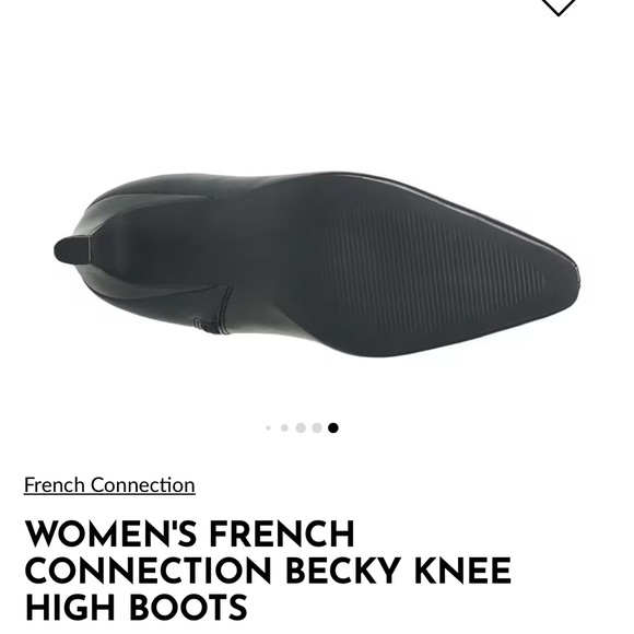 French Connection Black Leather Knee High Boots Becky Kitten Heel Size 8 NIB - Picture 6 of 9
